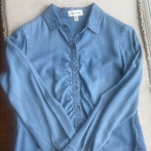 cloth & stone Sky Blue Denim Button-Front Blouse